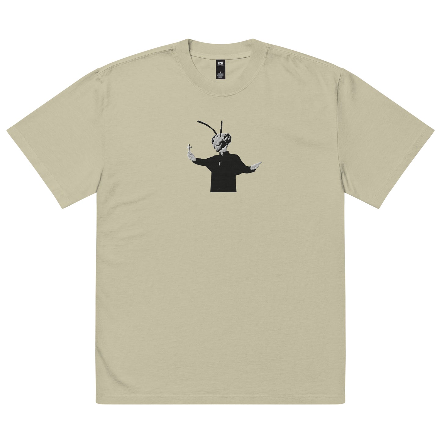 Embroidered Oversized faded Bee Priest t-shirt