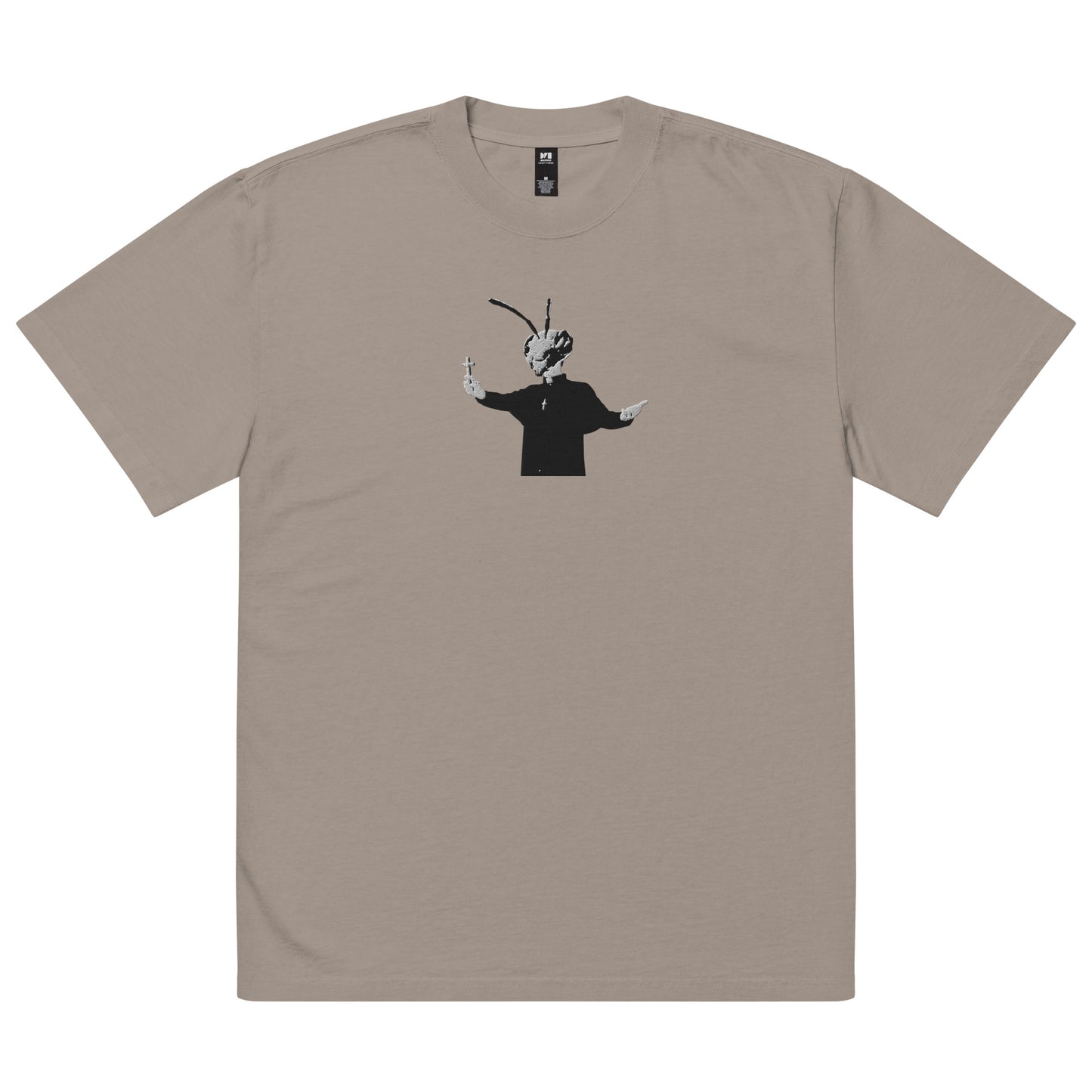 Embroidered Oversized faded Bee Priest t-shirt