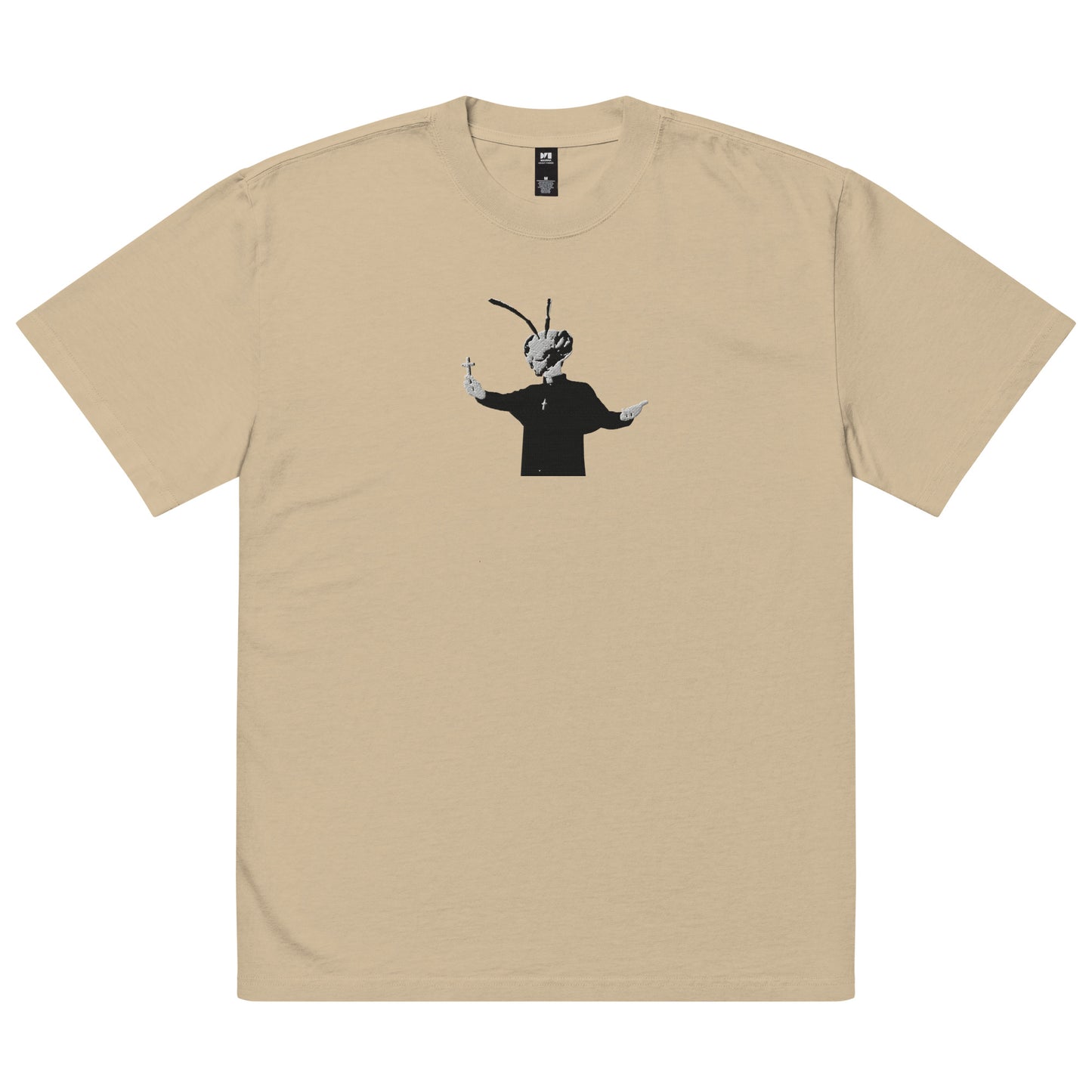 Embroidered Oversized faded Bee Priest t-shirt