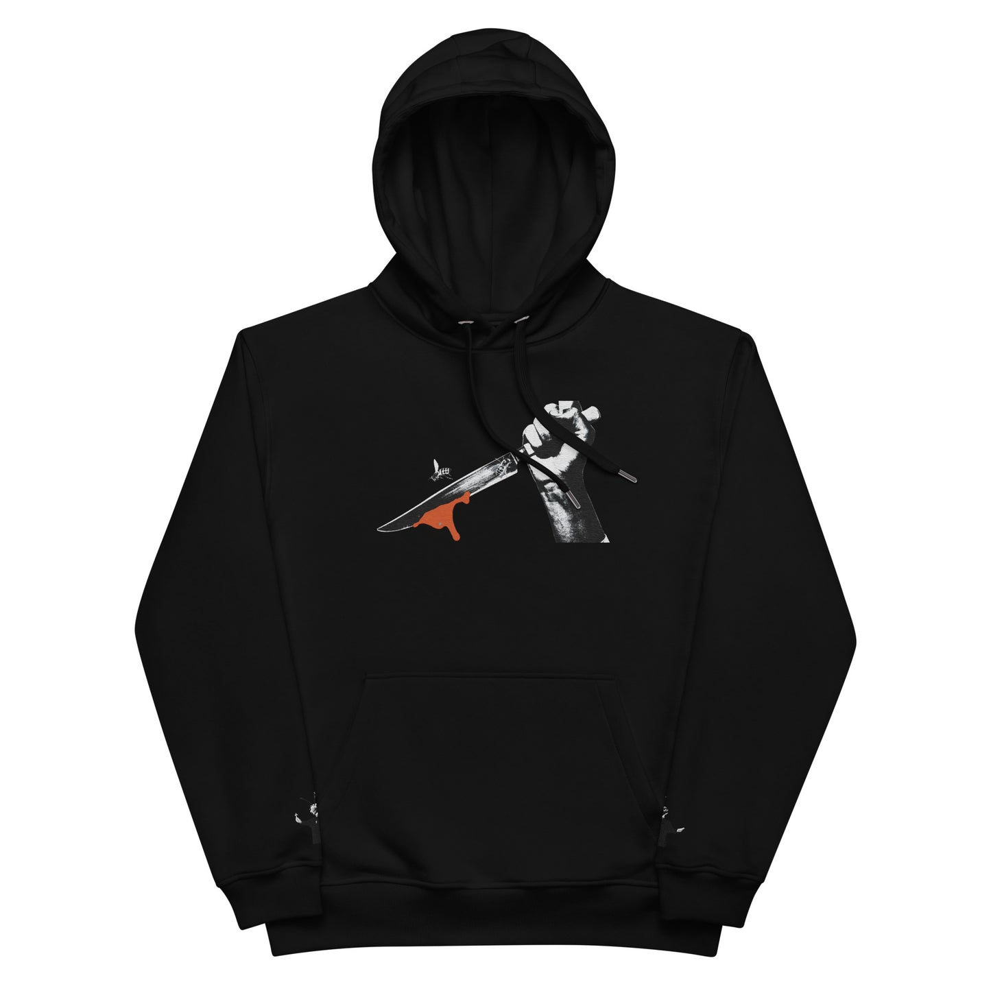 Premium Embroidered Bee Knife Hoodie/Bee Skull on Back