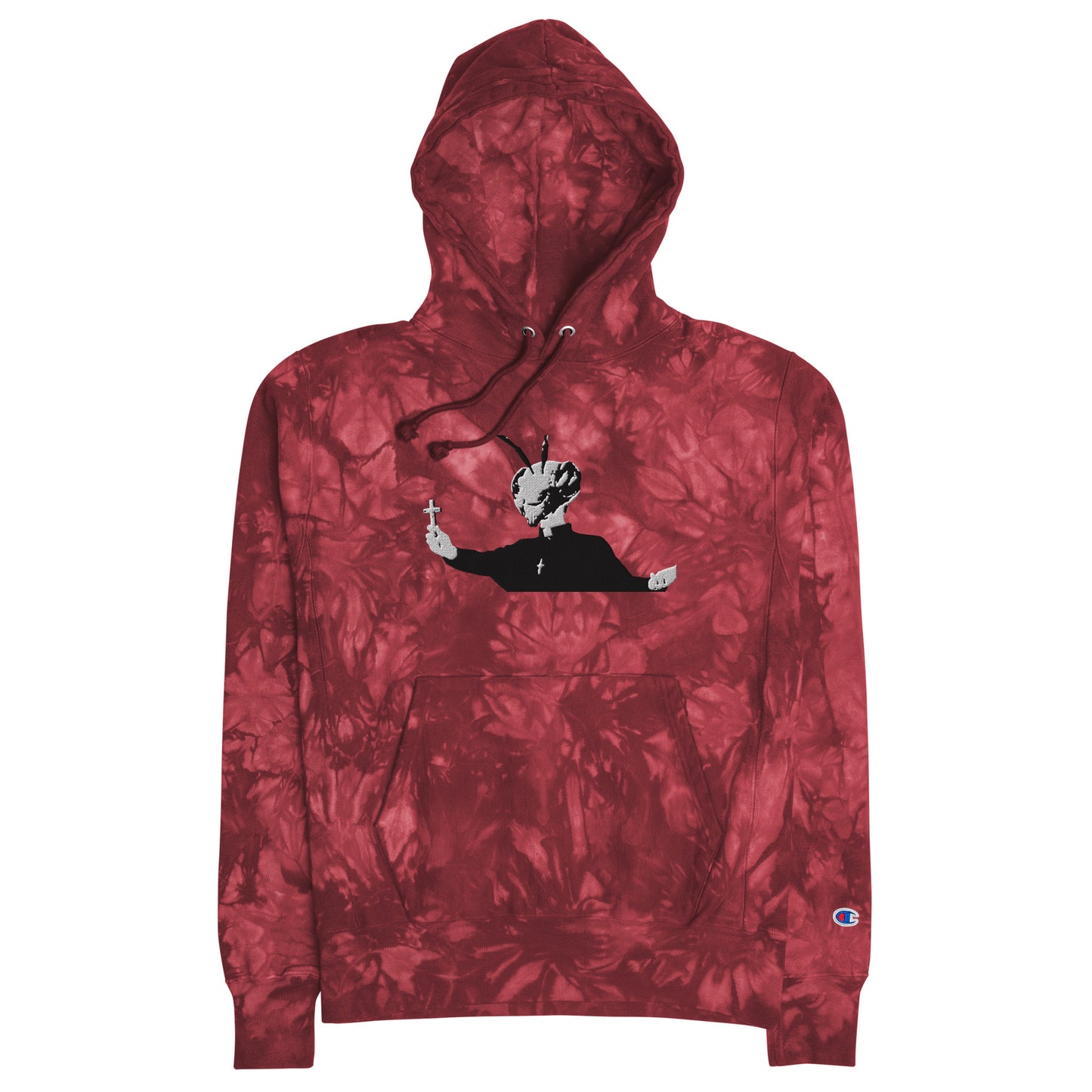 Unisex Champion tie-dye Embroidered Bee Priest hoodie
