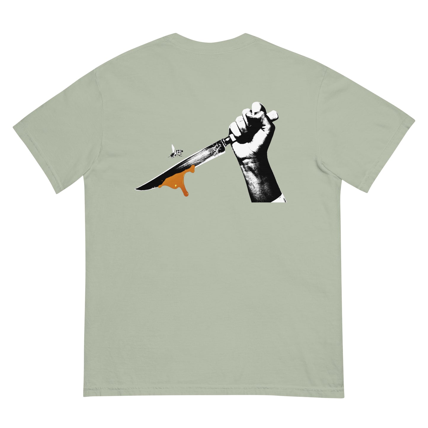 Unisex heavyweight t-shirt Classic Logo/Bee Knife on back