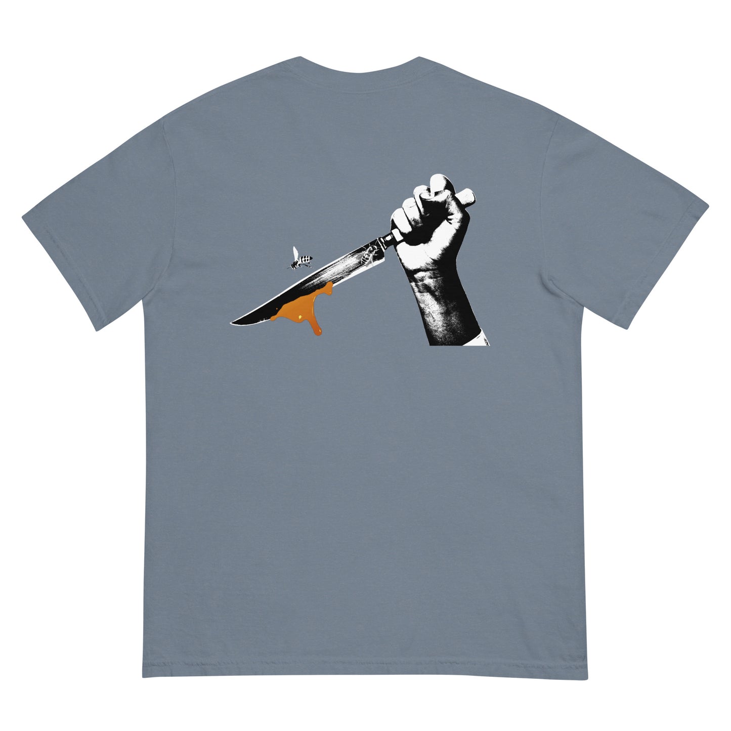Unisex heavyweight t-shirt Classic Logo/Bee Knife on back
