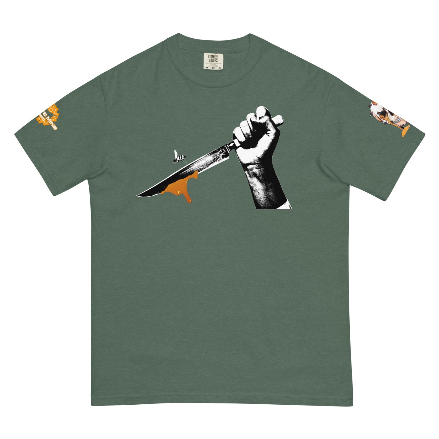 Bee Knife Tee with both HighveMind logos (on sleeves)