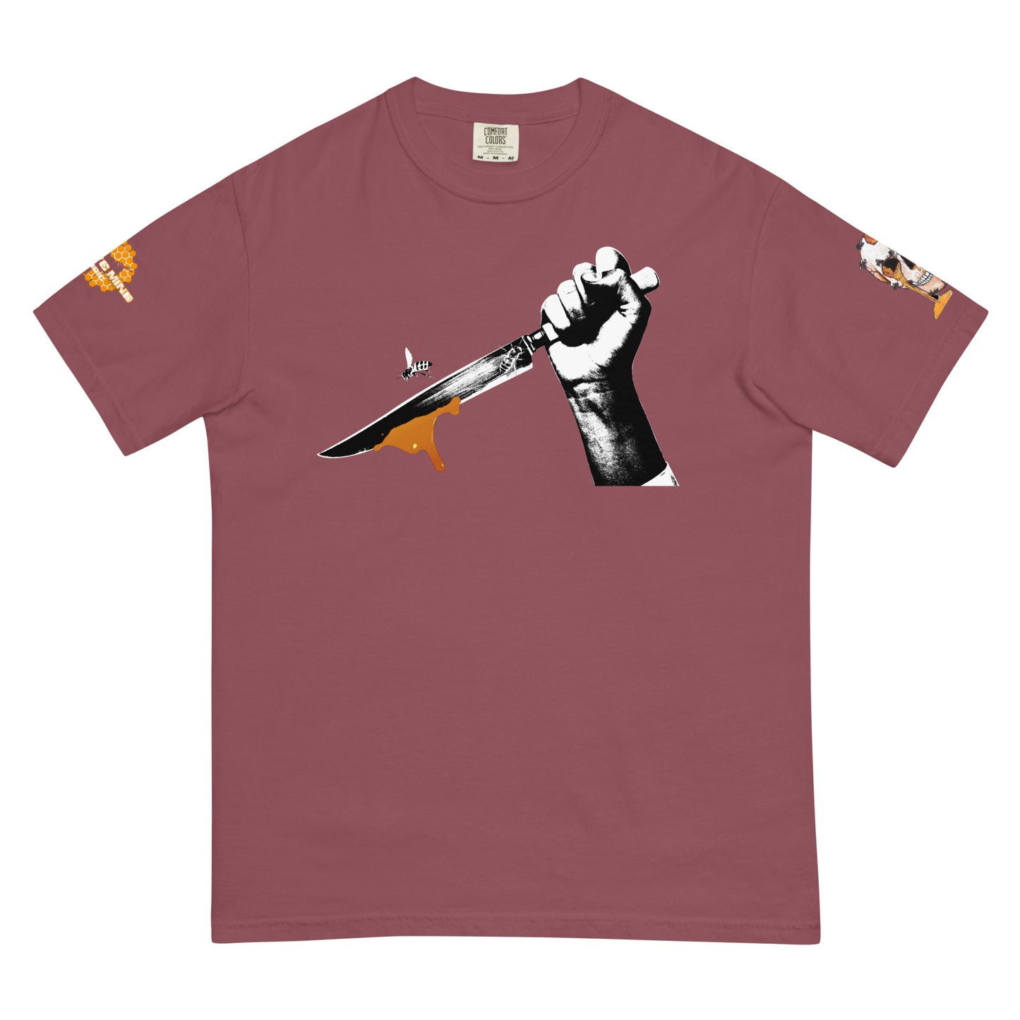 Bee Knife Tee with both HighveMind logos (on sleeves)