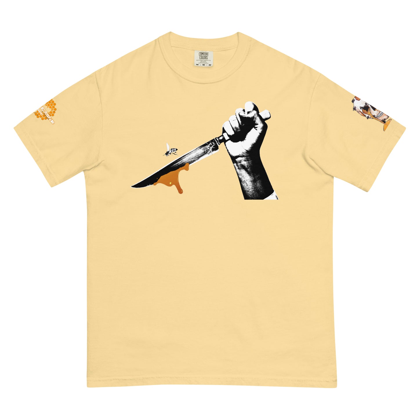 Bee Knife Tee with both HighveMind logos (on sleeves)
