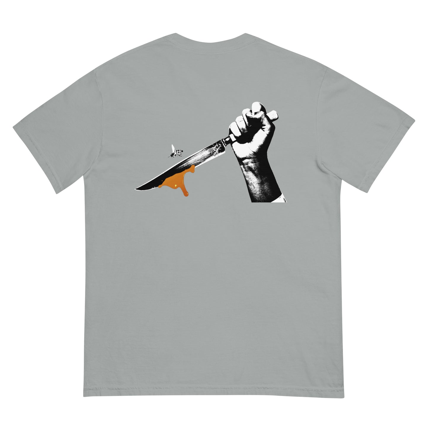 Unisex heavyweight t-shirt Classic Logo/Bee Knife on back