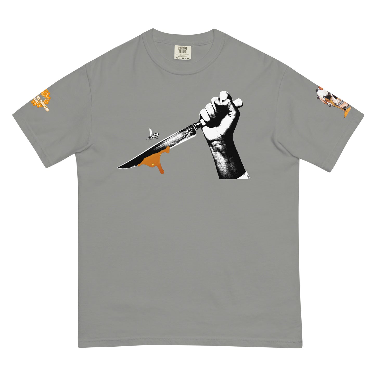 Bee Knife Tee with both HighveMind logos (on sleeves)