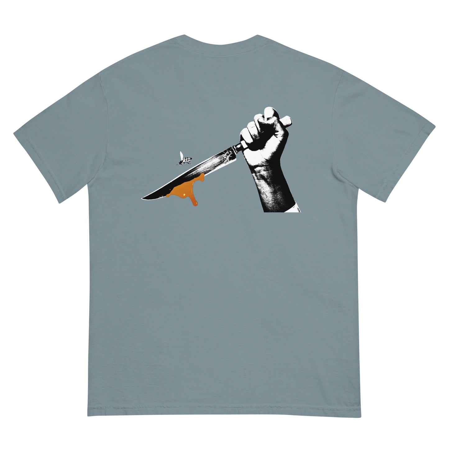 Unisex heavyweight t-shirt Classic Logo/Bee Knife on back