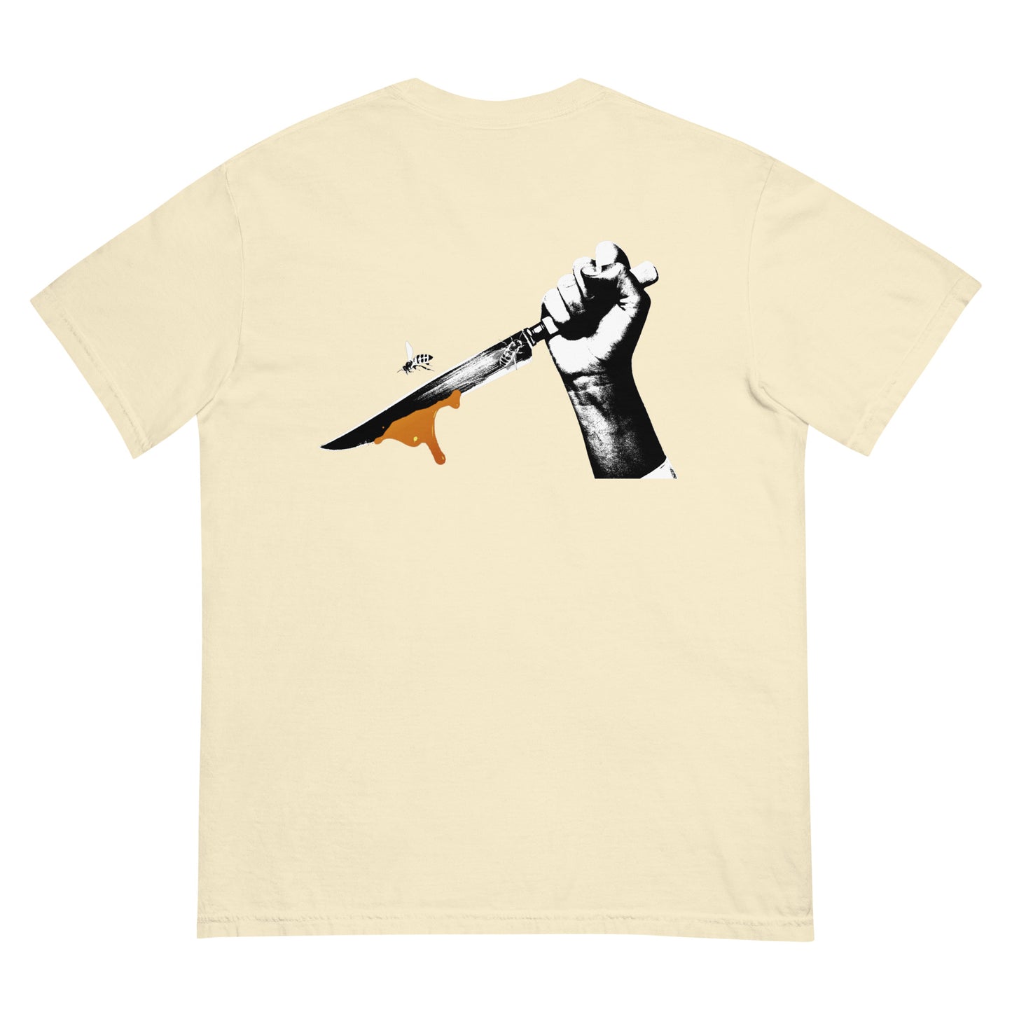 Unisex heavyweight t-shirt Classic Logo/Bee Knife on back