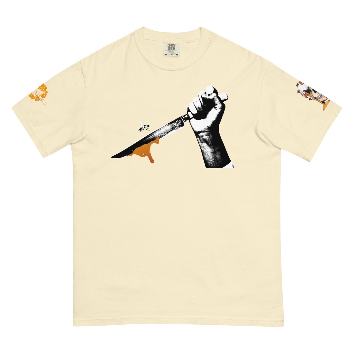 Bee Knife Tee with both HighveMind logos (on sleeves)