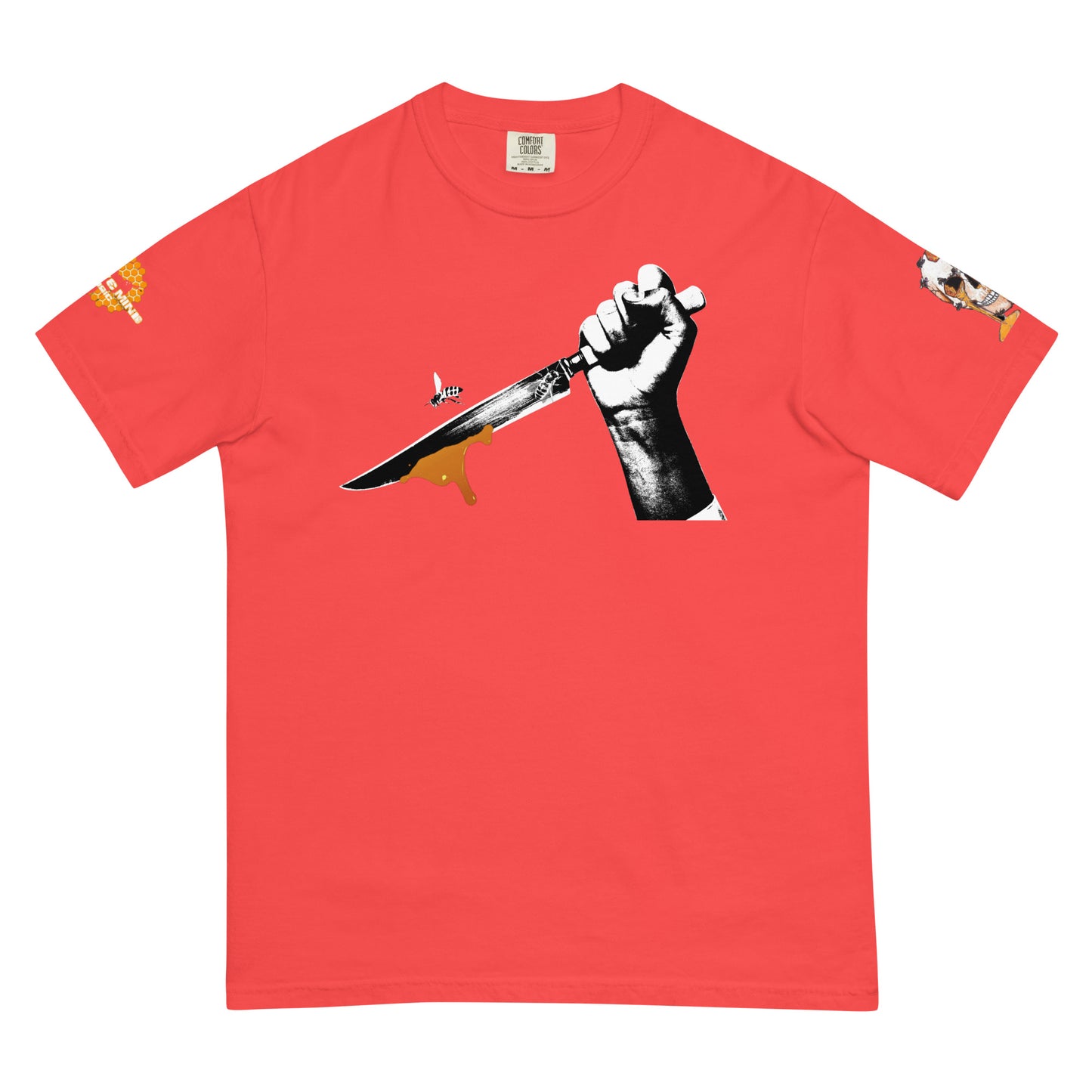 Bee Knife Tee with both HighveMind logos (on sleeves)