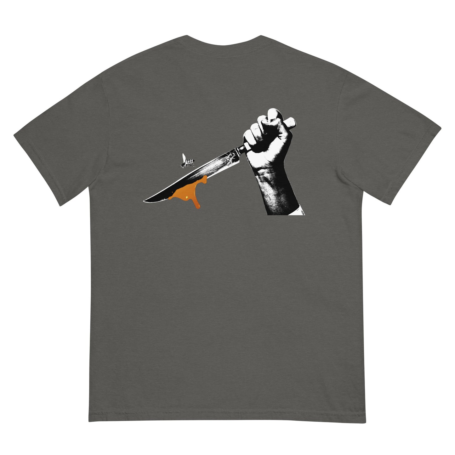 Unisex heavyweight t-shirt Classic Logo/Bee Knife on back