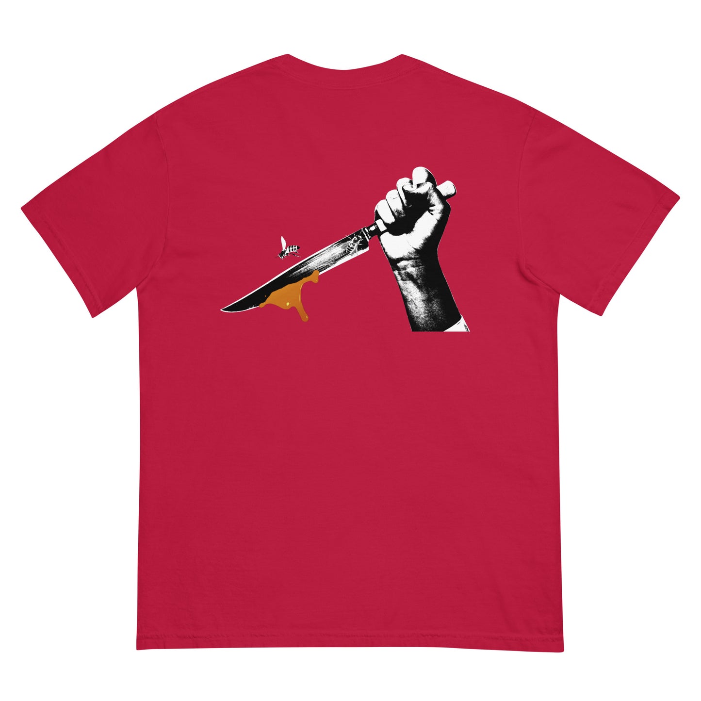 Unisex heavyweight t-shirt Classic Logo/Bee Knife on back
