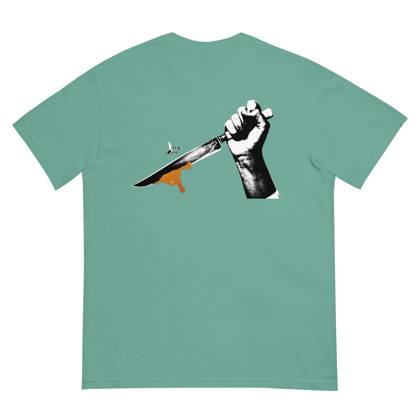 Unisex heavyweight t-shirt Classic Logo/Bee Knife on back