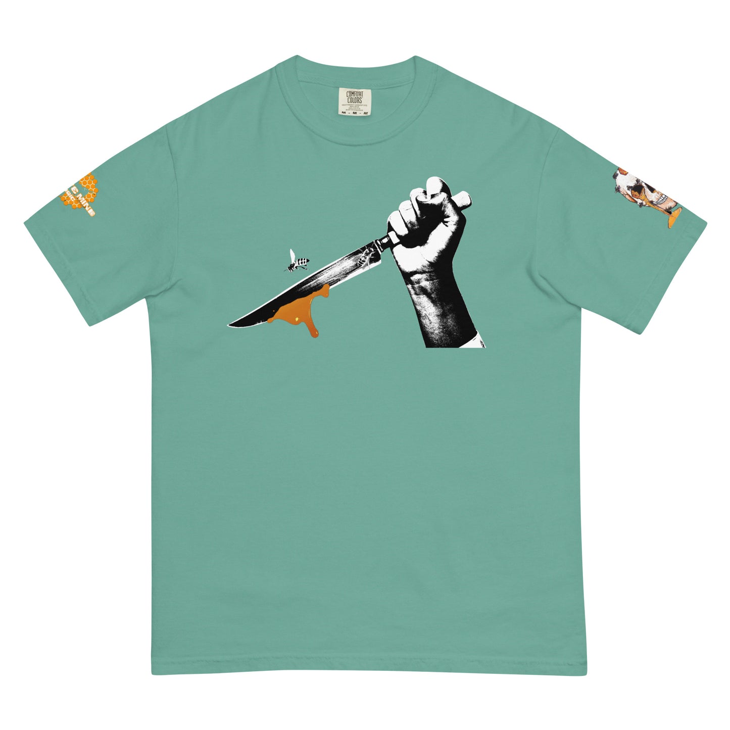 Bee Knife Tee with both HighveMind logos (on sleeves)
