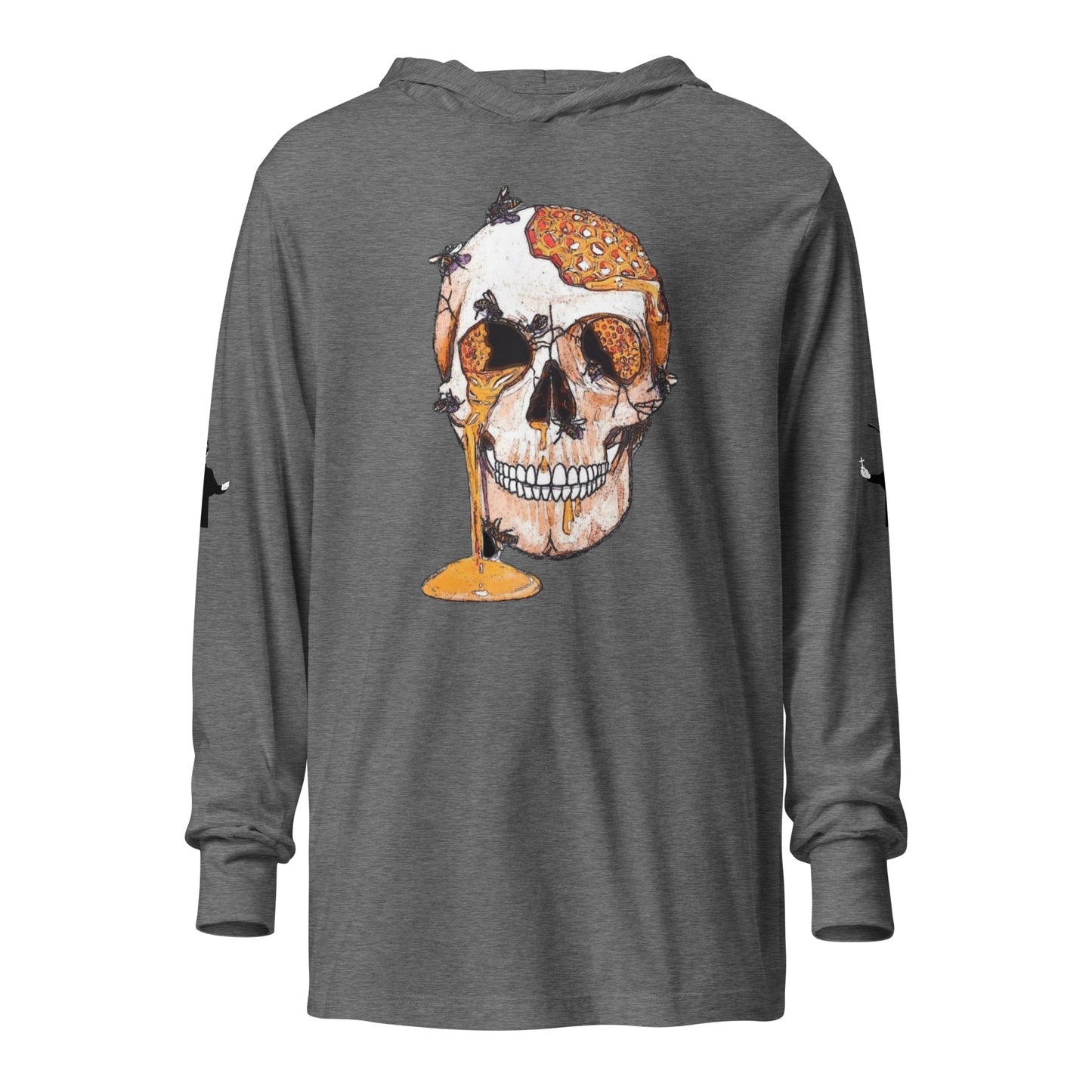 Hooded long-sleeve tee with Bee Knife on back