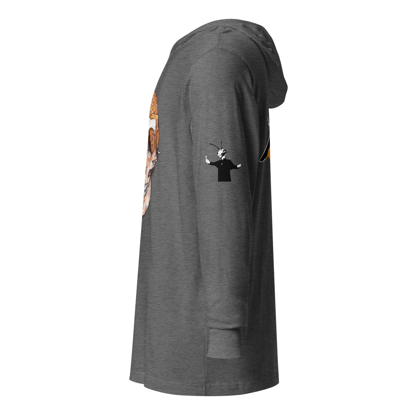 Hooded long-sleeve tee with Bee Knife on back