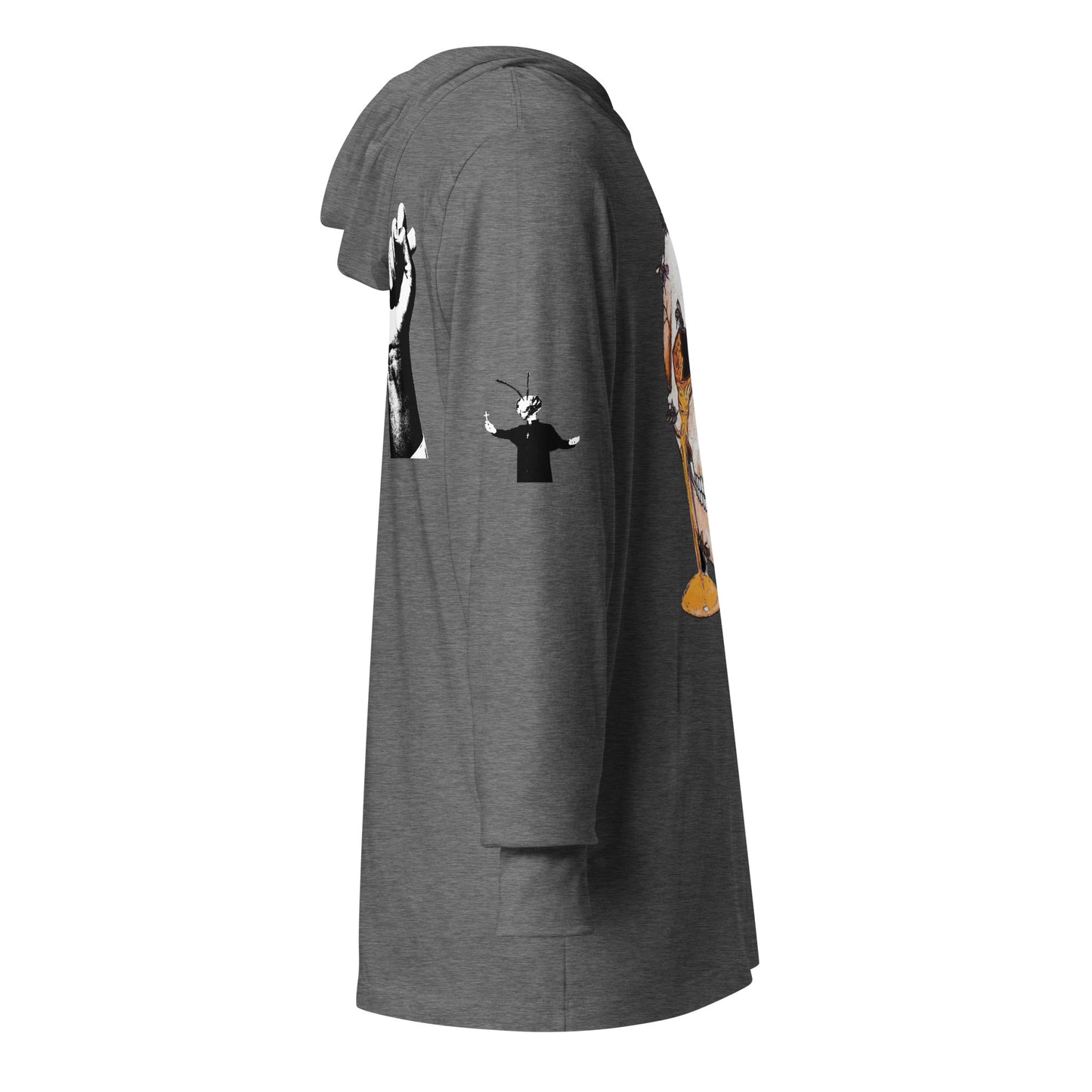 Hooded long-sleeve tee with Bee Knife on back
