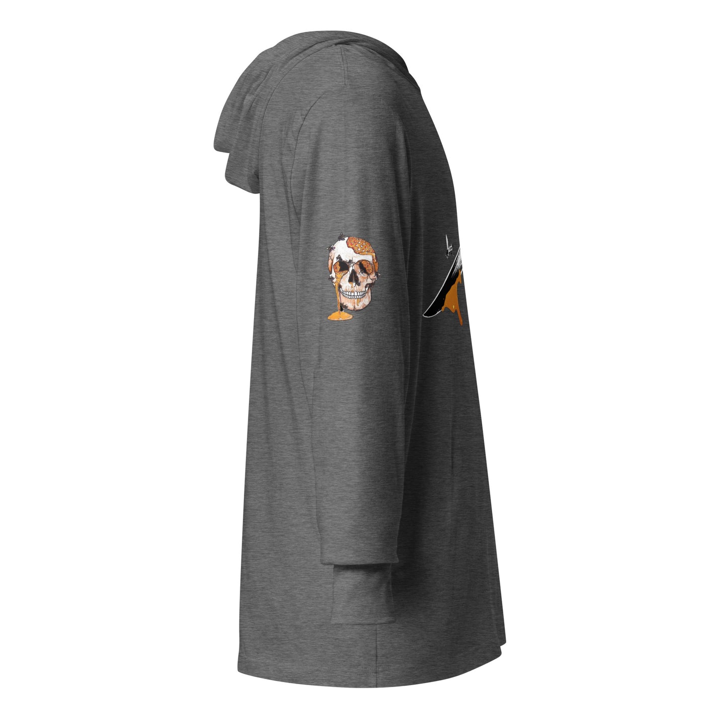 Hooded long-sleeve tee Bee Knife with both HighveMind logos (on sleeves)