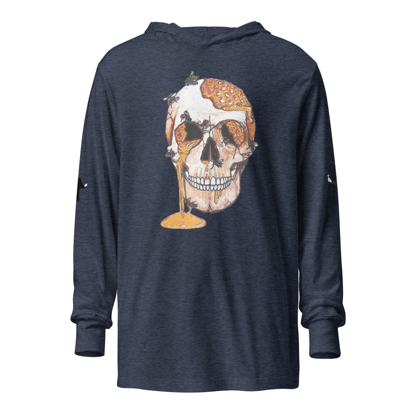 Hooded long-sleeve tee with Bee Knife on back