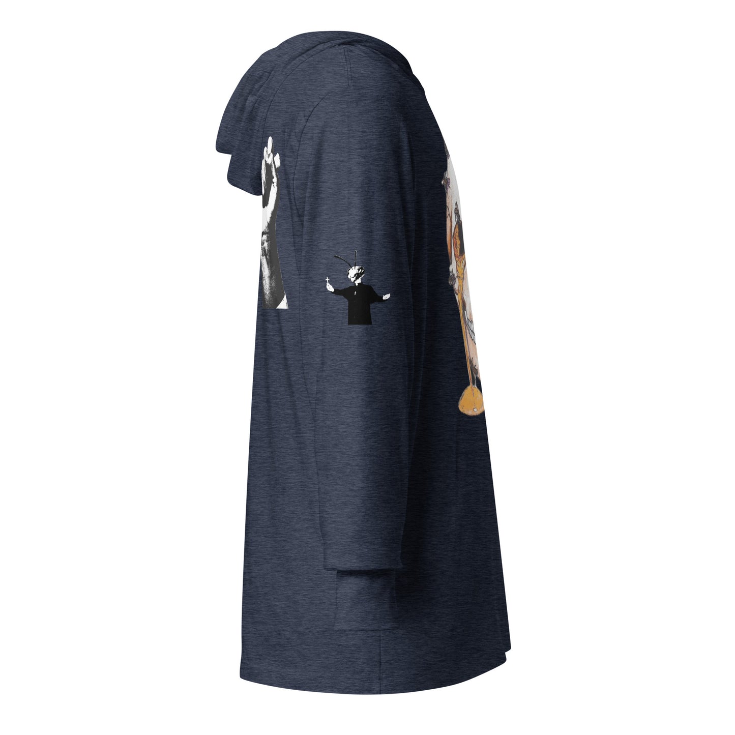 Hooded long-sleeve tee with Bee Knife on back