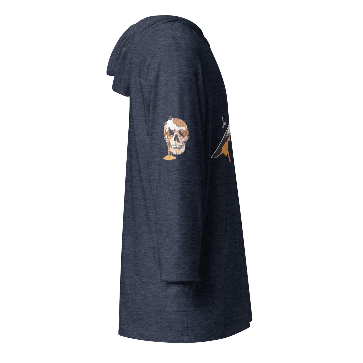 Hooded long-sleeve tee Bee Knife with both HighveMind logos (on sleeves)