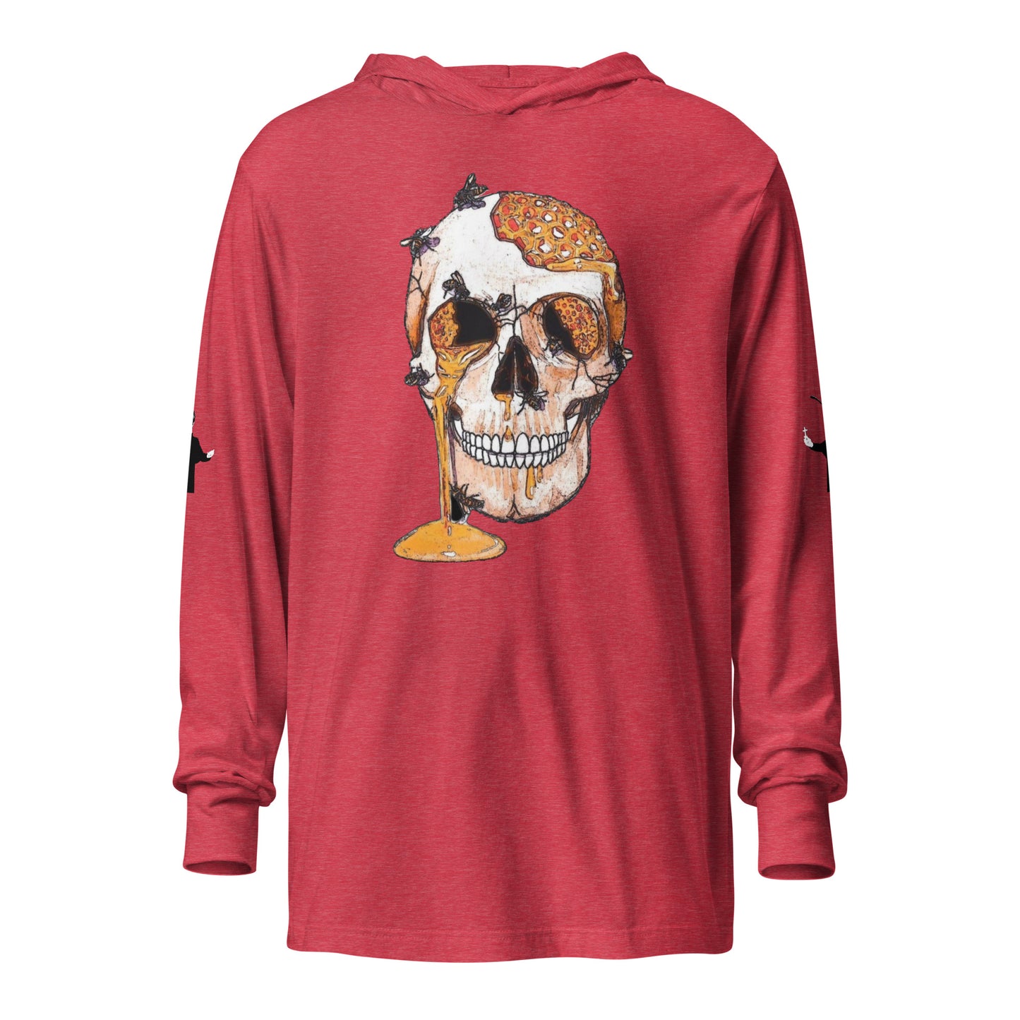 Hooded long-sleeve tee with Bee Knife on back