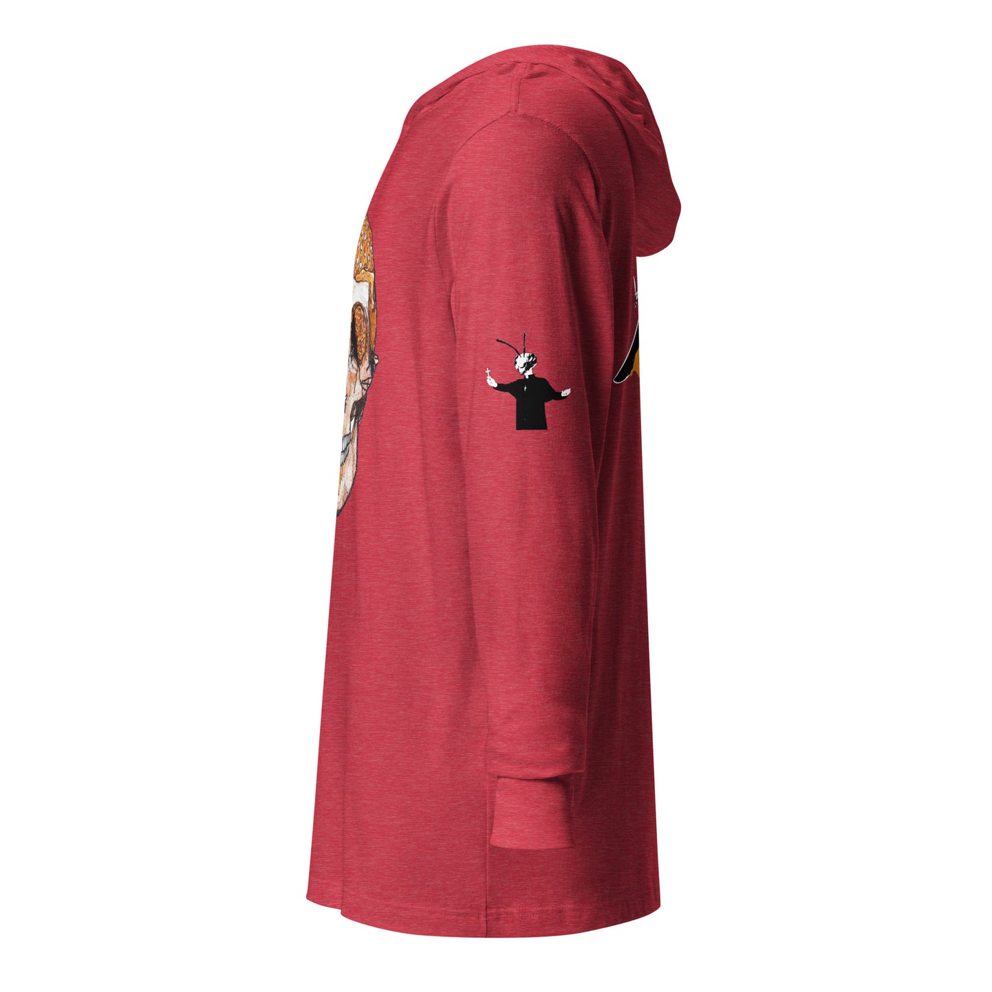 Hooded long-sleeve tee with Bee Knife on back
