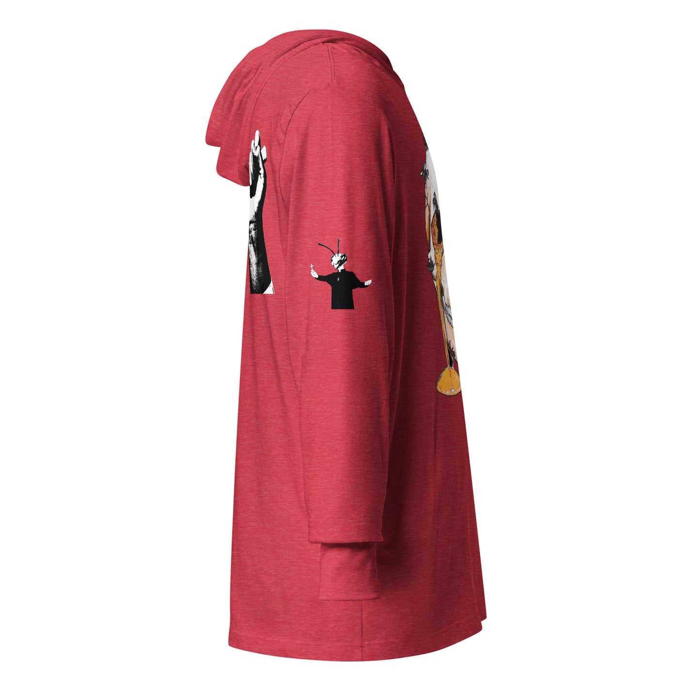 Hooded long-sleeve tee with Bee Knife on back