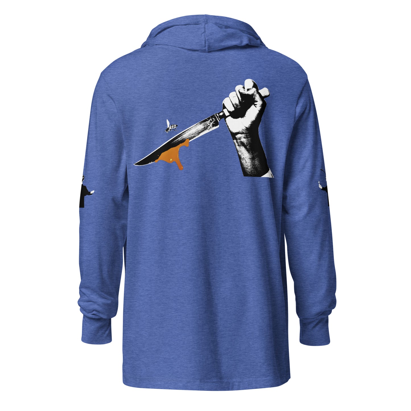 Hooded long-sleeve tee with Bee Knife on back