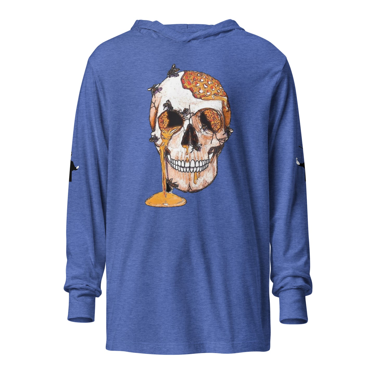Hooded long-sleeve tee with Bee Knife on back