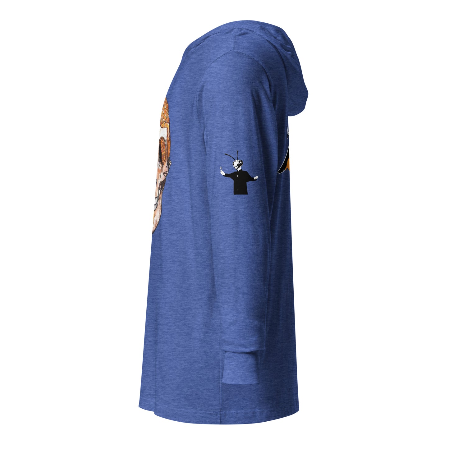 Hooded long-sleeve tee with Bee Knife on back