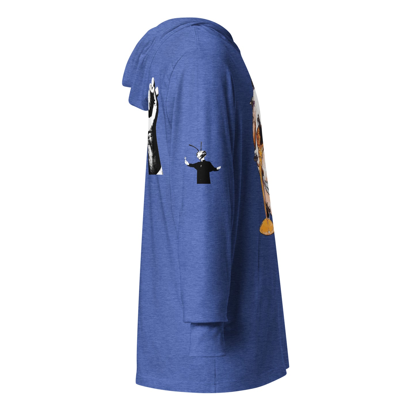 Hooded long-sleeve tee with Bee Knife on back