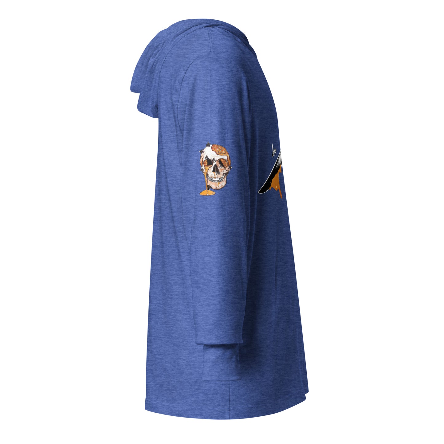 Hooded long-sleeve tee Bee Knife with both HighveMind logos (on sleeves)