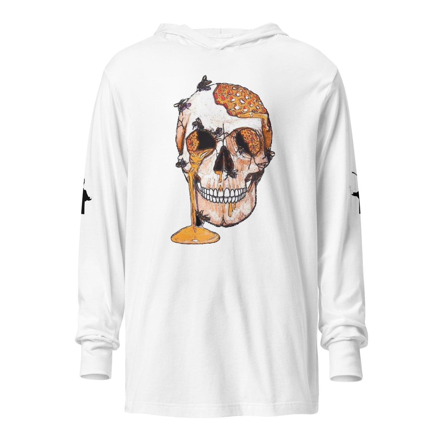 Hooded long-sleeve tee with Bee Knife on back