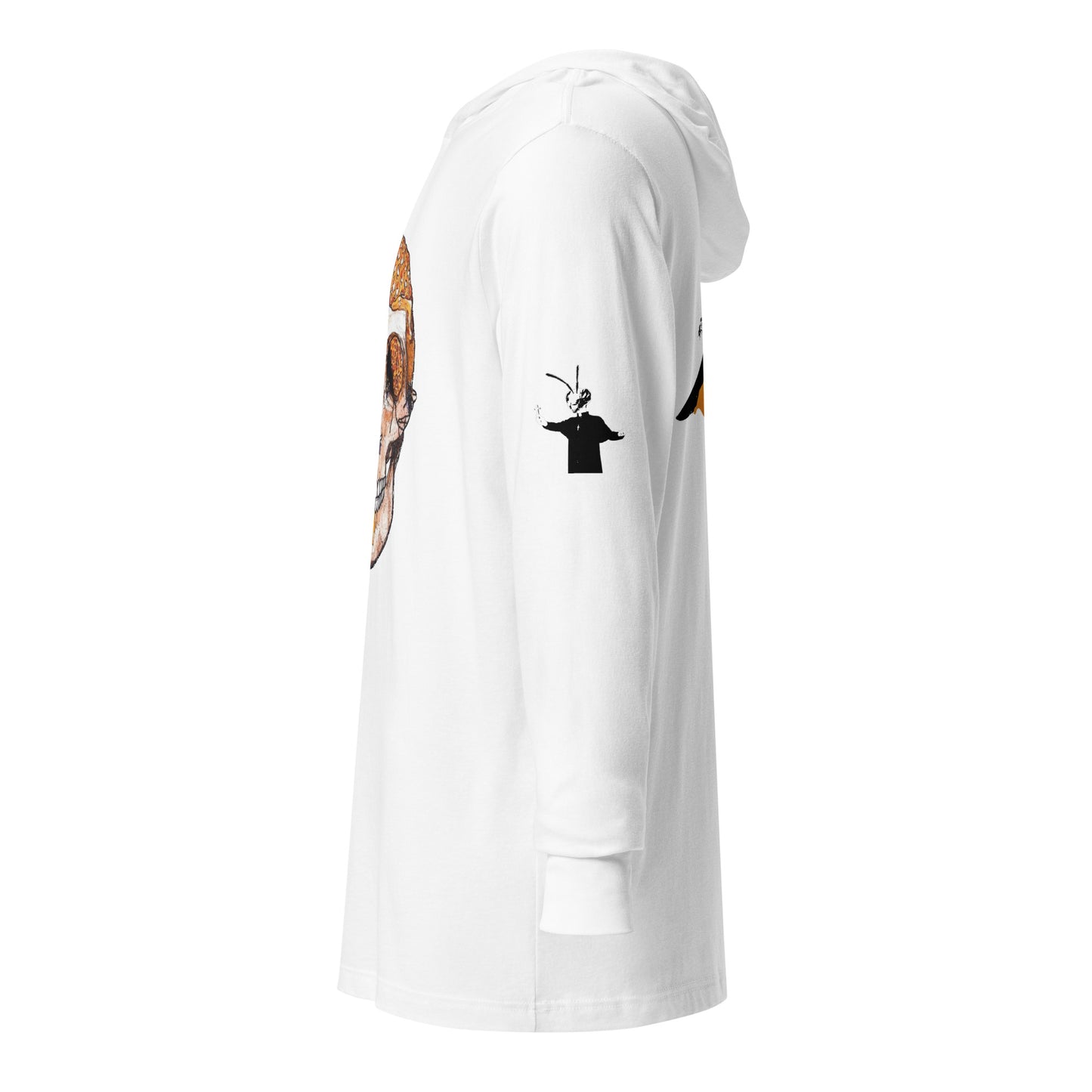 Hooded long-sleeve tee with Bee Knife on back