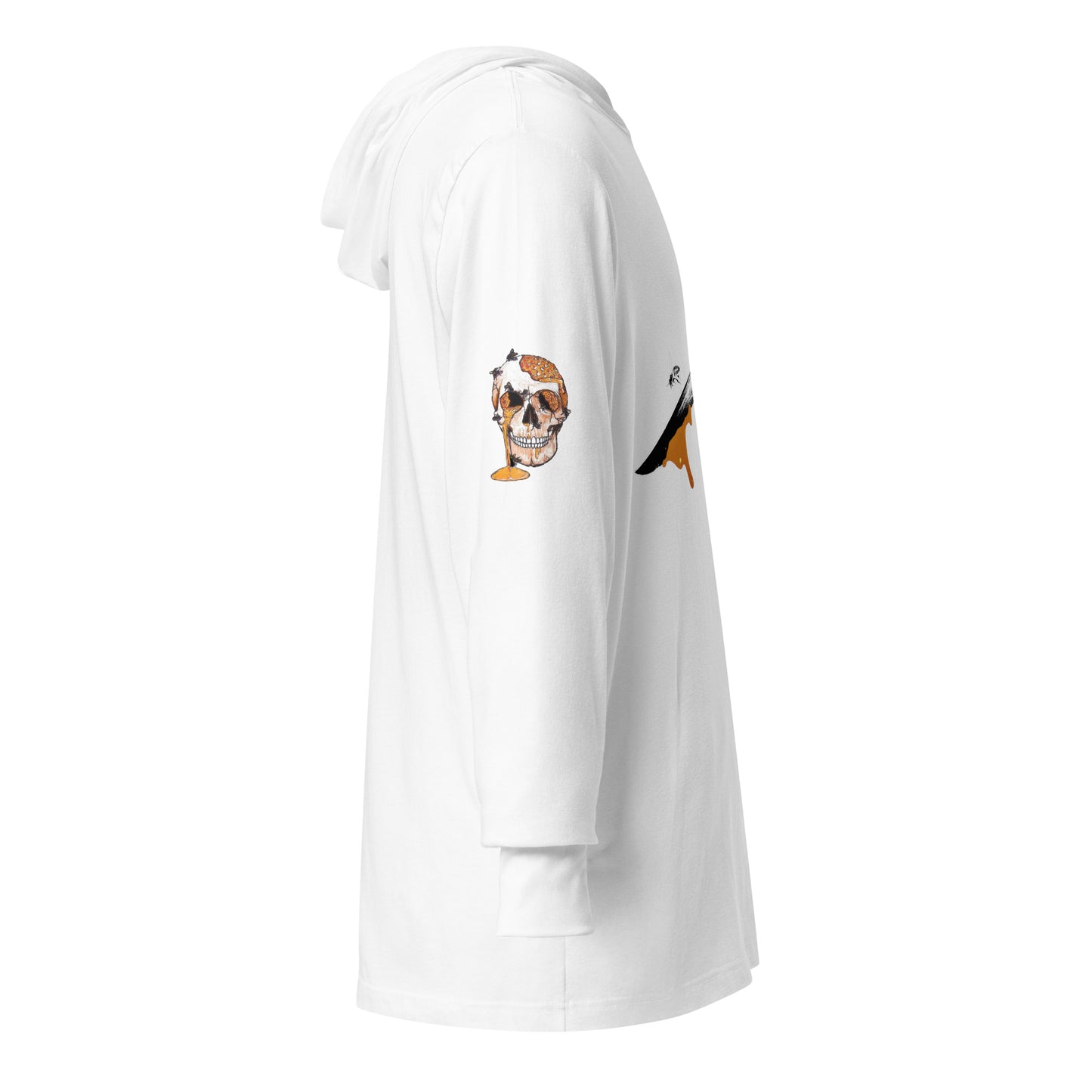 Hooded long-sleeve tee Bee Knife with both HighveMind logos (on sleeves)